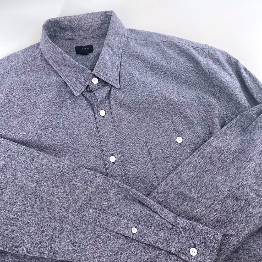 J. Crew Mens XL Button Down Long Sleeve‎ Casual Shirt blackish gray Textured
